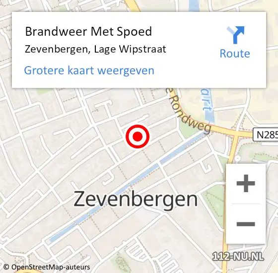 Locatie op kaart van de 112 melding: Brandweer Met Spoed Naar Zevenbergen, Lage Wipstraat op 10 december 2021 14:30