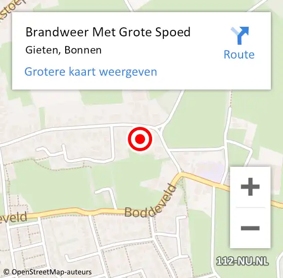 Locatie op kaart van de 112 melding: Brandweer Met Grote Spoed Naar Gieten, Bonnen op 10 december 2021 14:36