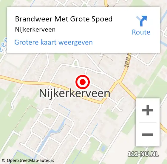 Locatie op kaart van de 112 melding: Brandweer Met Grote Spoed Naar Nijkerkerveen op 10 december 2021 15:14