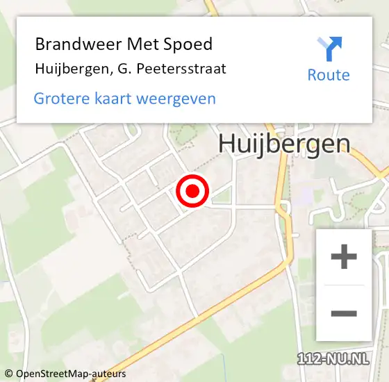 Locatie op kaart van de 112 melding: Brandweer Met Spoed Naar Huijbergen, G. Peetersstraat op 10 december 2021 15:23