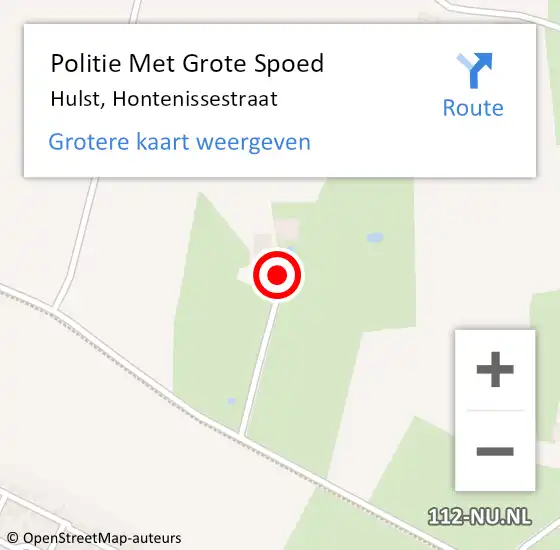 Locatie op kaart van de 112 melding: Politie Met Grote Spoed Naar Hulst, Hontenissestraat op 10 december 2021 15:38