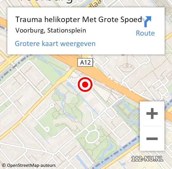 Locatie op kaart van de 112 melding: Trauma helikopter Met Grote Spoed Naar Voorburg, Stationsplein op 10 december 2021 18:17