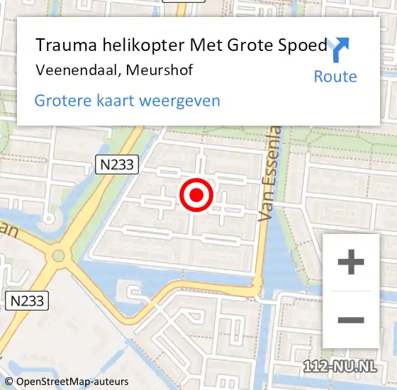 Locatie op kaart van de 112 melding: Trauma helikopter Met Grote Spoed Naar Veenendaal, Meurshof op 10 december 2021 19:16