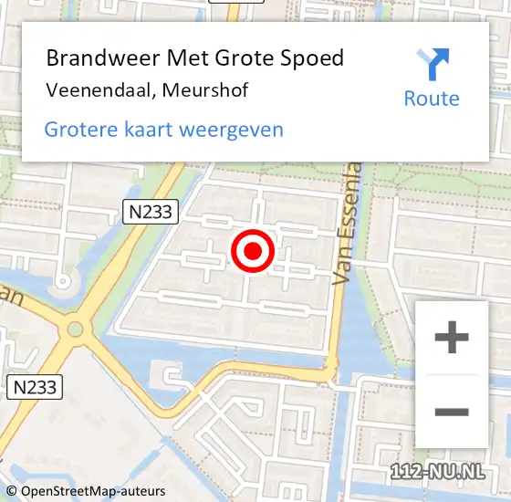 Locatie op kaart van de 112 melding: Brandweer Met Grote Spoed Naar Veenendaal, Meurshof op 10 december 2021 19:20