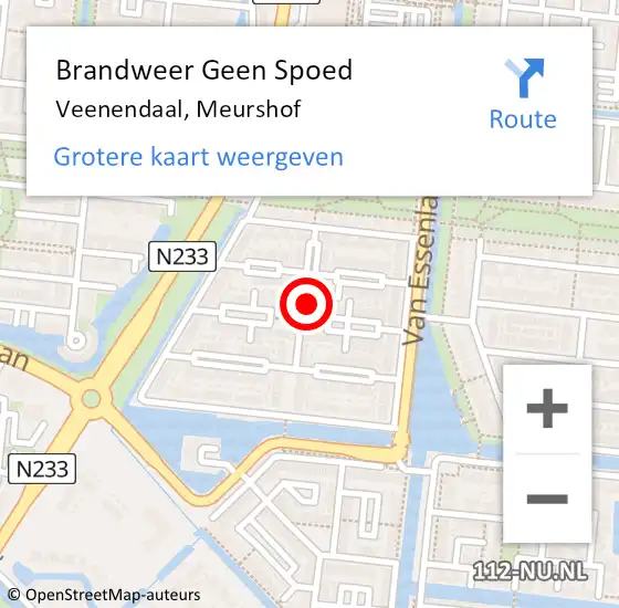 Locatie op kaart van de 112 melding: Brandweer Geen Spoed Naar Veenendaal, Meurshof op 10 december 2021 19:24