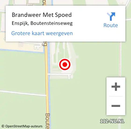 Locatie op kaart van de 112 melding: Brandweer Met Spoed Naar Enspijk, Boutensteinseweg op 10 december 2021 20:23