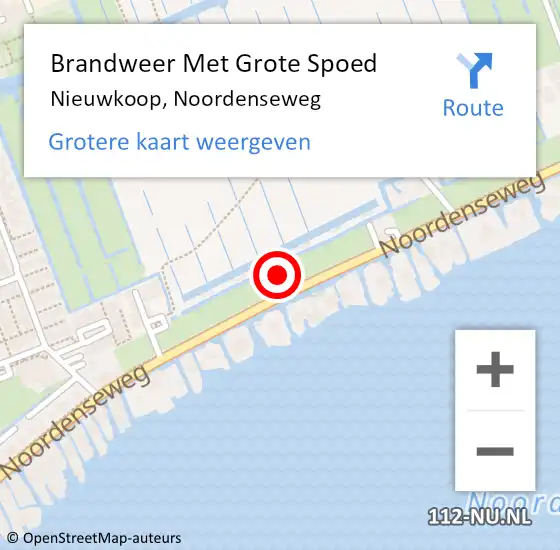 Locatie op kaart van de 112 melding: Brandweer Met Grote Spoed Naar Nieuwkoop, Noordenseweg op 10 december 2021 20:42