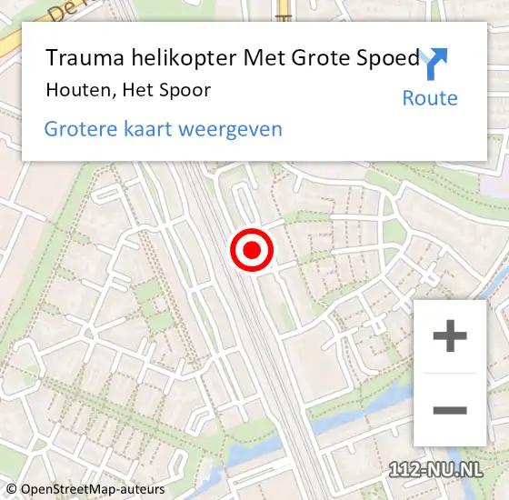 Locatie op kaart van de 112 melding: Trauma helikopter Met Grote Spoed Naar Houten, Het Spoor op 10 december 2021 21:25