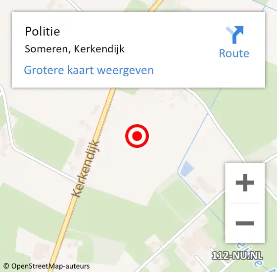 Locatie op kaart van de 112 melding: Politie Someren, Kerkendijk op 10 december 2021 21:54