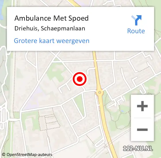 Locatie op kaart van de 112 melding: Ambulance Met Spoed Naar Driehuis, Schaepmanlaan op 10 december 2021 23:05