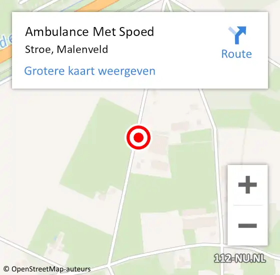 Locatie op kaart van de 112 melding: Ambulance Met Spoed Naar Stroe, Malenveld op 10 december 2021 23:16