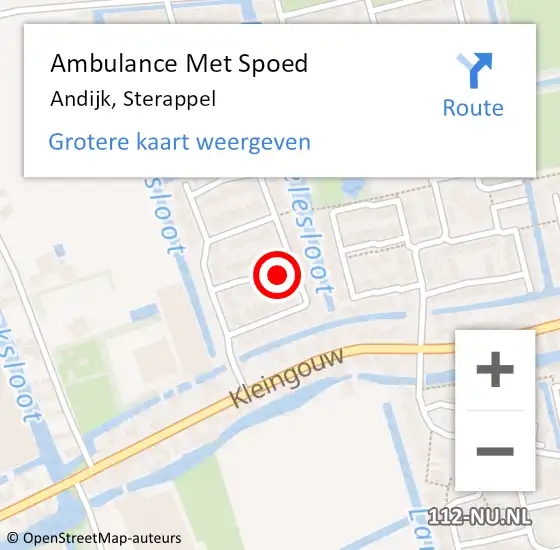 Locatie op kaart van de 112 melding: Ambulance Met Spoed Naar Andijk, Sterappel op 10 december 2021 23:43