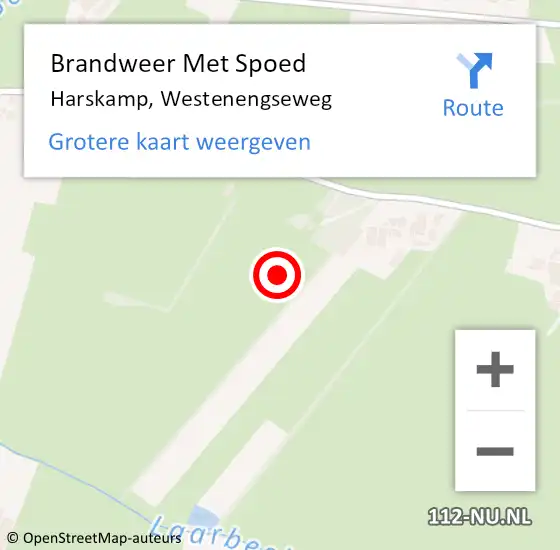 Locatie op kaart van de 112 melding: Brandweer Met Spoed Naar Harskamp, Westenengseweg op 11 december 2021 00:26