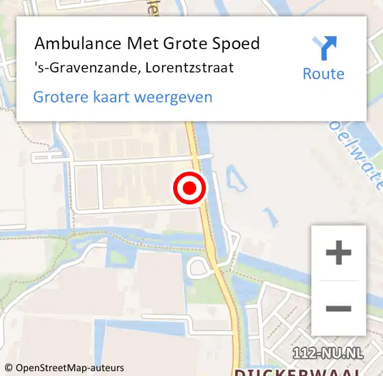 Locatie op kaart van de 112 melding: Ambulance Met Grote Spoed Naar 's-Gravenzande, Lorentzstraat op 11 december 2021 03:23