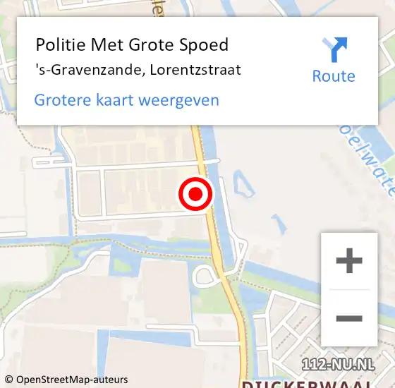 Locatie op kaart van de 112 melding: Politie Met Grote Spoed Naar 's-Gravenzande, Lorentzstraat op 11 december 2021 03:26