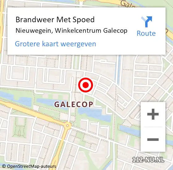 Locatie op kaart van de 112 melding: Brandweer Met Spoed Naar Nieuwegein, Winkelcentrum Galecop op 11 december 2021 06:14