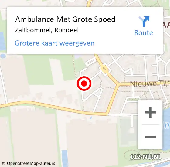 Locatie op kaart van de 112 melding: Ambulance Met Grote Spoed Naar Zaltbommel, Rondeel op 11 december 2021 08:45