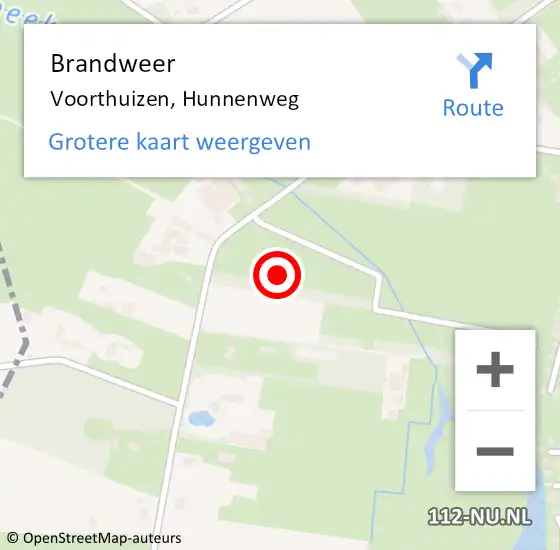 Locatie op kaart van de 112 melding: Brandweer Voorthuizen, Hunnenweg op 11 december 2021 09:41