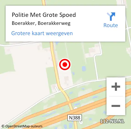 Locatie op kaart van de 112 melding: Politie Met Grote Spoed Naar Boerakker, Boerakkerweg op 11 december 2021 10:15