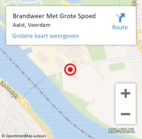 Locatie op kaart van de 112 melding: Brandweer Met Grote Spoed Naar Aalst, Veerdam op 11 december 2021 10:28