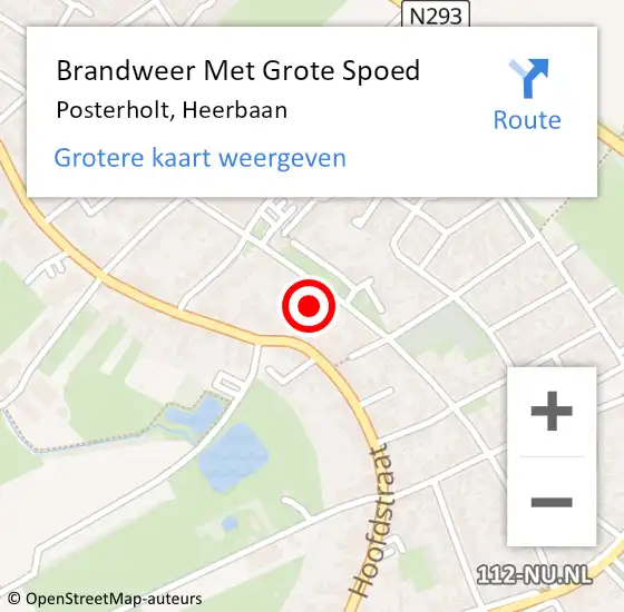 Locatie op kaart van de 112 melding: Brandweer Met Grote Spoed Naar Posterholt, Heerbaan op 11 december 2021 10:39