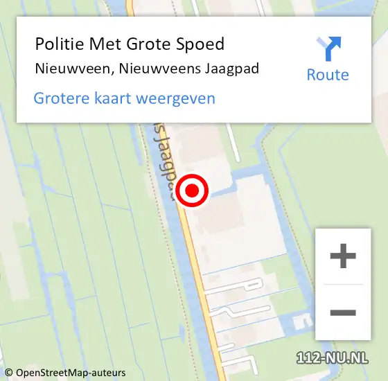 Locatie op kaart van de 112 melding: Politie Met Grote Spoed Naar Nieuwveen, Nieuwveens Jaagpad op 11 december 2021 11:03