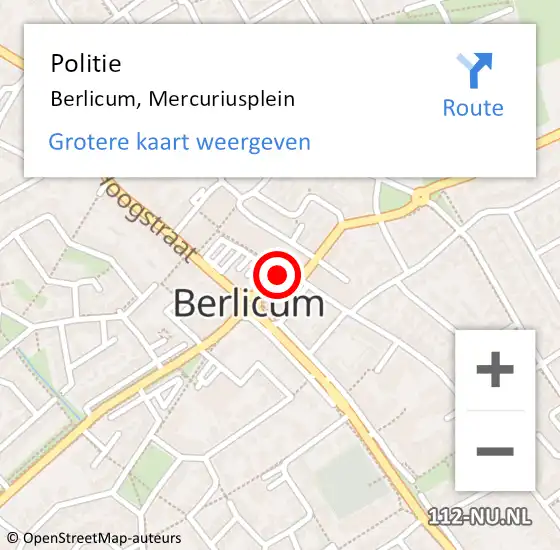 Locatie op kaart van de 112 melding: Politie Berlicum, Mercuriusplein op 11 december 2021 11:45