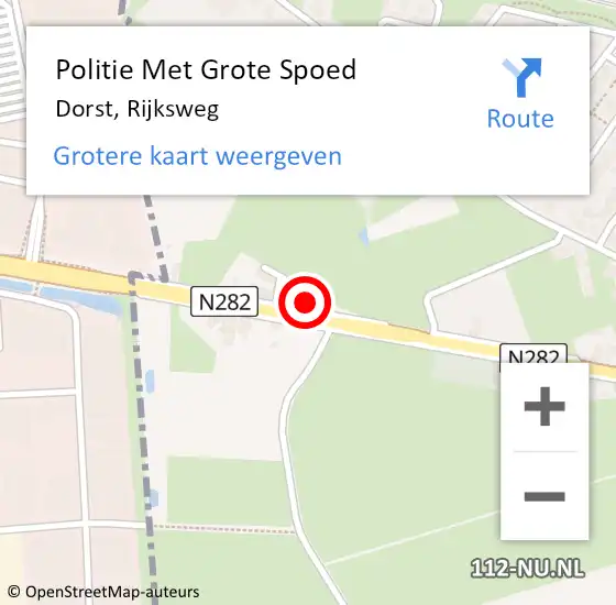 Locatie op kaart van de 112 melding: Politie Met Grote Spoed Naar Dorst, Rijksweg op 11 december 2021 12:34