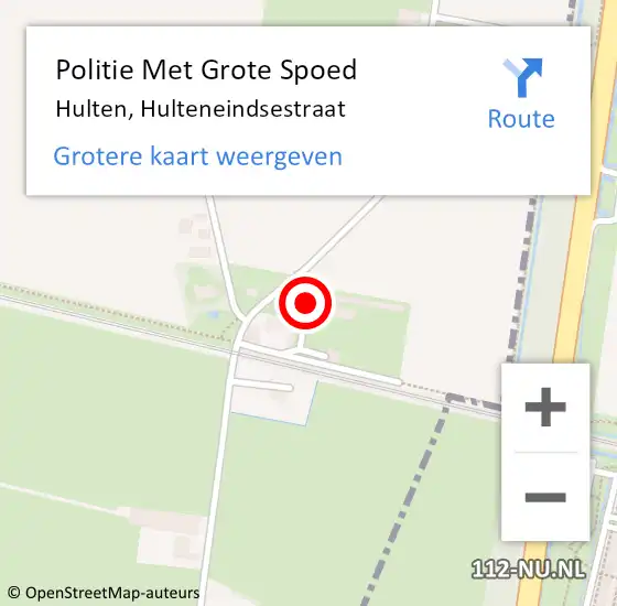 Locatie op kaart van de 112 melding: Politie Met Grote Spoed Naar Hulten, Hulteneindsestraat op 11 december 2021 12:43