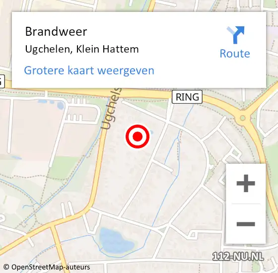 Locatie op kaart van de 112 melding: Brandweer Ugchelen, Klein Hattem op 11 december 2021 13:25