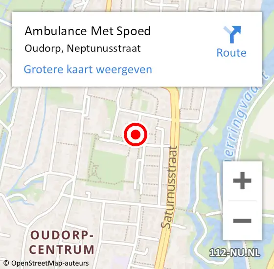 Locatie op kaart van de 112 melding: Ambulance Met Spoed Naar Oudorp, Neptunusstraat op 11 december 2021 14:01