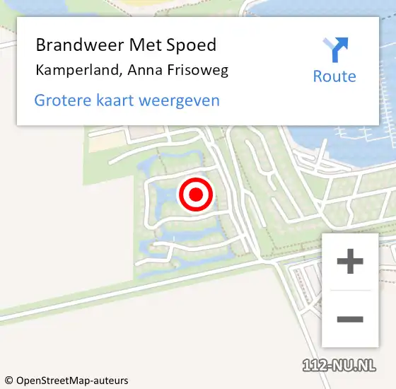 Locatie op kaart van de 112 melding: Brandweer Met Spoed Naar Kamperland, Anna Frisoweg op 11 december 2021 14:23