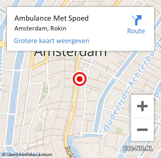 Locatie op kaart van de 112 melding: Ambulance Met Spoed Naar Amsterdam, Rokin op 11 december 2021 15:12