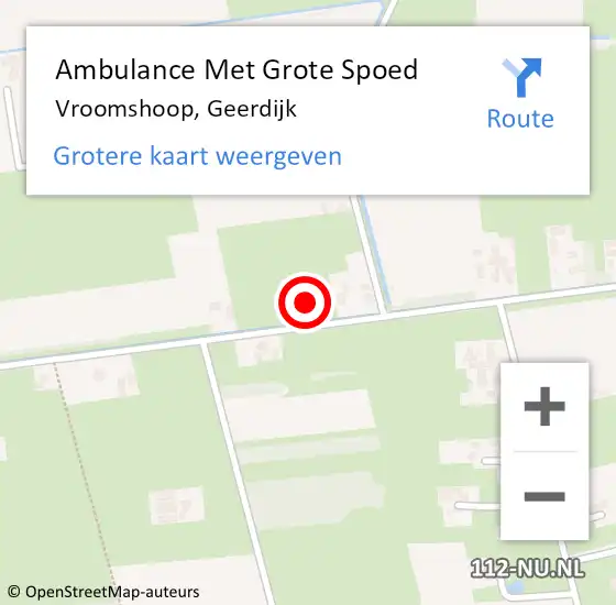 Locatie op kaart van de 112 melding: Ambulance Met Grote Spoed Naar Vroomshoop, Geerdijk op 11 december 2021 16:02
