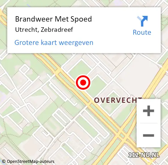 Locatie op kaart van de 112 melding: Brandweer Met Spoed Naar Utrecht, Zebradreef op 11 december 2021 17:08