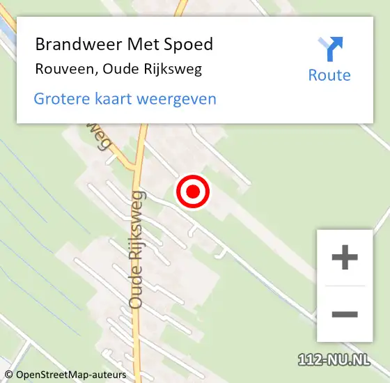 Locatie op kaart van de 112 melding: Brandweer Met Spoed Naar Rouveen, Oude Rijksweg op 11 december 2021 17:13