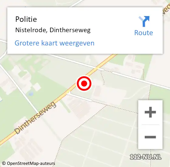 Locatie op kaart van de 112 melding: Politie Nistelrode, Dintherseweg op 11 december 2021 17:35