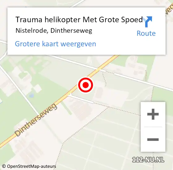 Locatie op kaart van de 112 melding: Trauma helikopter Met Grote Spoed Naar Nistelrode, Dintherseweg op 11 december 2021 17:38