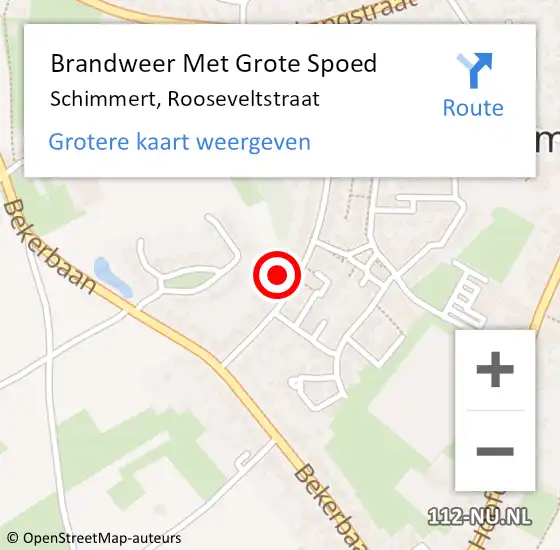 Locatie op kaart van de 112 melding: Brandweer Met Grote Spoed Naar Schimmert, Rooseveltstraat op 11 december 2021 19:18