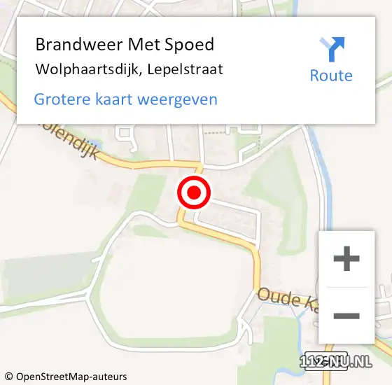 Locatie op kaart van de 112 melding: Brandweer Met Spoed Naar Wolphaartsdijk, Lepelstraat op 11 december 2021 20:11