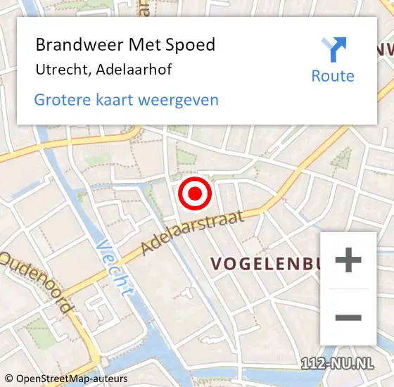 Locatie op kaart van de 112 melding: Brandweer Met Spoed Naar Utrecht, Adelaarhof op 11 december 2021 20:31