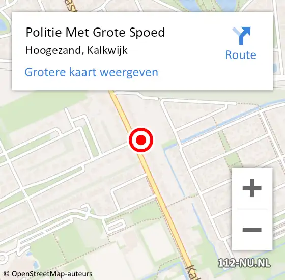 Locatie op kaart van de 112 melding: Politie Met Grote Spoed Naar Hoogezand, Kalkwijk op 11 december 2021 23:06