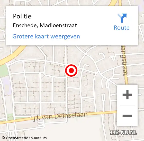 Locatie op kaart van de 112 melding: Politie Enschede, Madioenstraat op 11 december 2021 23:13