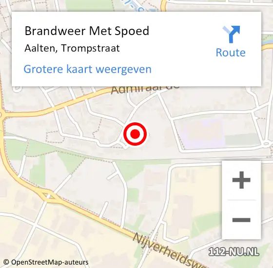 Locatie op kaart van de 112 melding: Brandweer Met Spoed Naar Aalten, Trompstraat op 11 december 2021 23:54