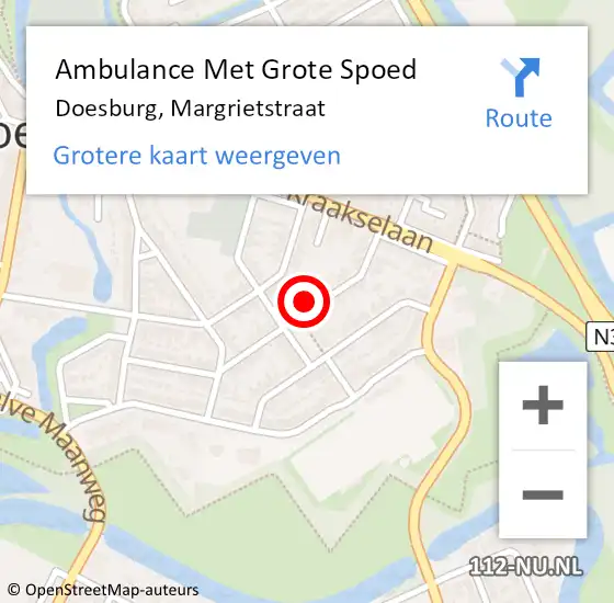 Locatie op kaart van de 112 melding: Ambulance Met Grote Spoed Naar Doesburg, Margrietstraat op 12 december 2021 00:03