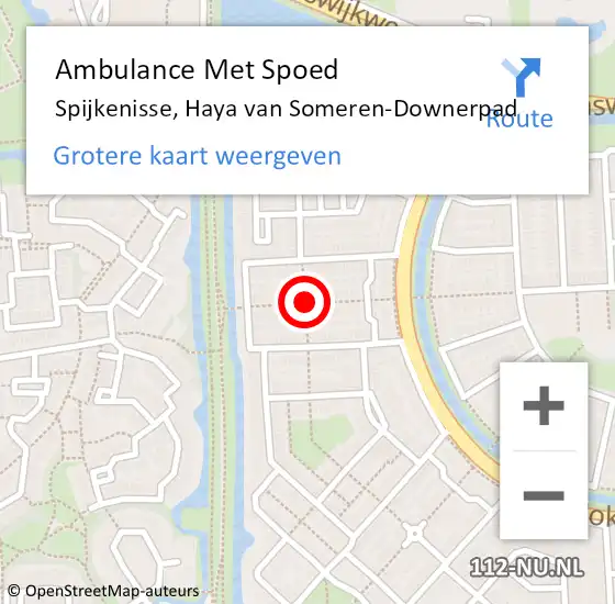 Locatie op kaart van de 112 melding: Ambulance Met Spoed Naar Spijkenisse, Haya van Someren-Downerpad op 12 december 2021 00:48