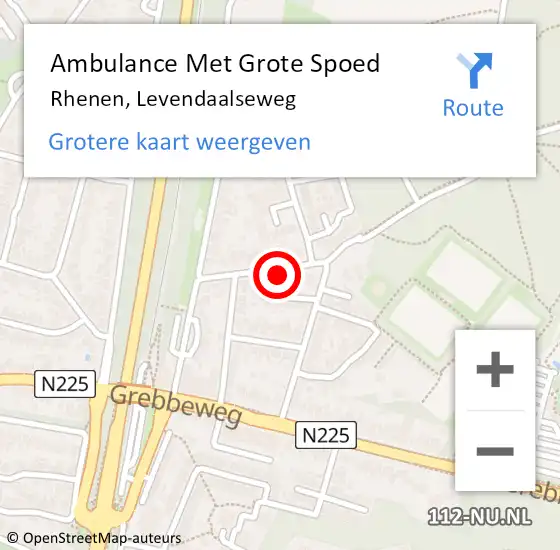 Locatie op kaart van de 112 melding: Ambulance Met Grote Spoed Naar Rhenen, Levendaalseweg op 12 december 2021 01:37