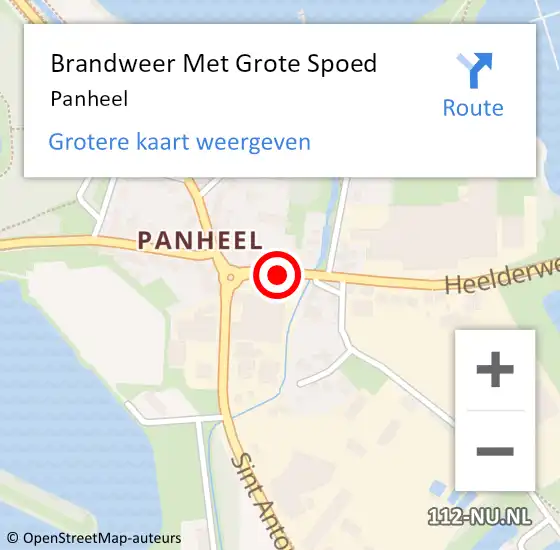 Locatie op kaart van de 112 melding: Brandweer Met Grote Spoed Naar Panheel op 12 december 2021 01:44