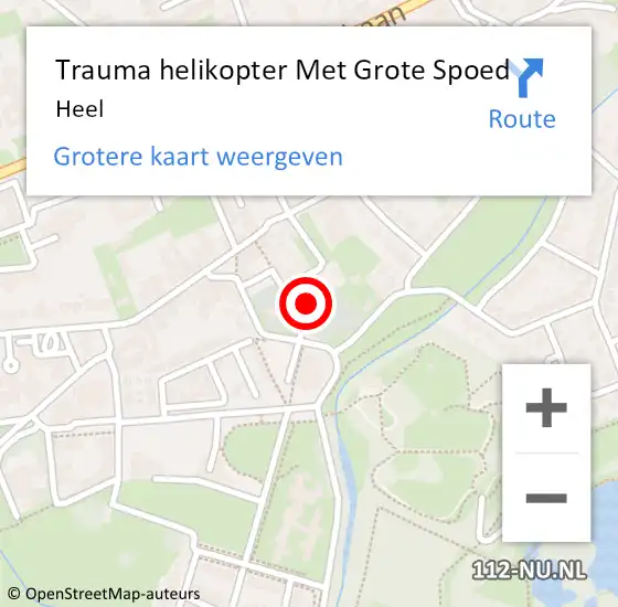 Locatie op kaart van de 112 melding: Trauma helikopter Met Grote Spoed Naar Heel op 12 december 2021 01:55