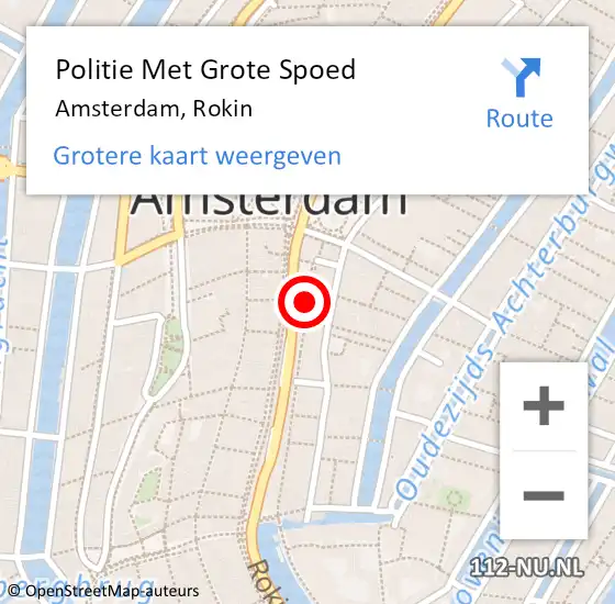 Locatie op kaart van de 112 melding: Politie Met Grote Spoed Naar Amsterdam, Rokin op 12 december 2021 02:46